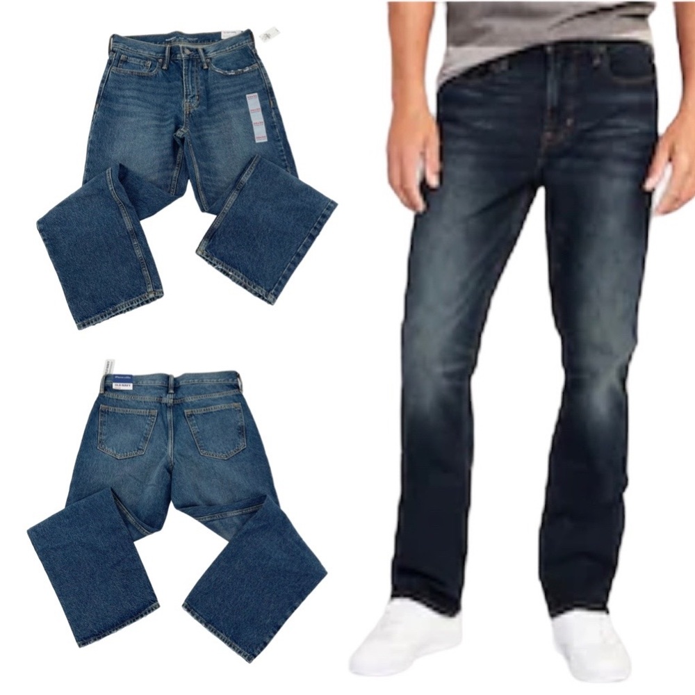 Men’s Old Navy Original Loose Fit Distressed Medium Blue Denim Jeans 30x30 NWT